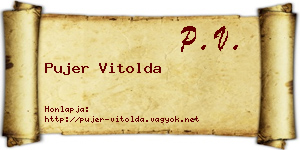 Pujer Vitolda névjegykártya